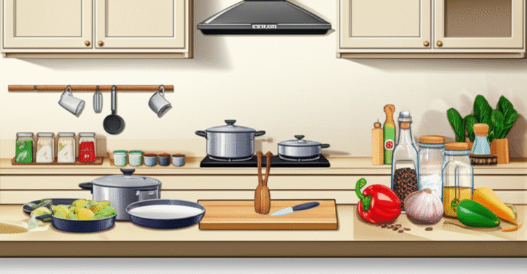 Cozinha Essencial para Iniciantes Cozinha organizada com utensílios básicos para iniciantes