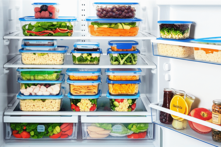 Meal Prep: Refeições Prontas para a Semana Marmitas saudáveis organizadas na geladeira