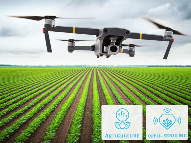 Agricultura de Precisão: O Futuro da Alimentação Plantação monitorada por drone na agricultura de precisão.