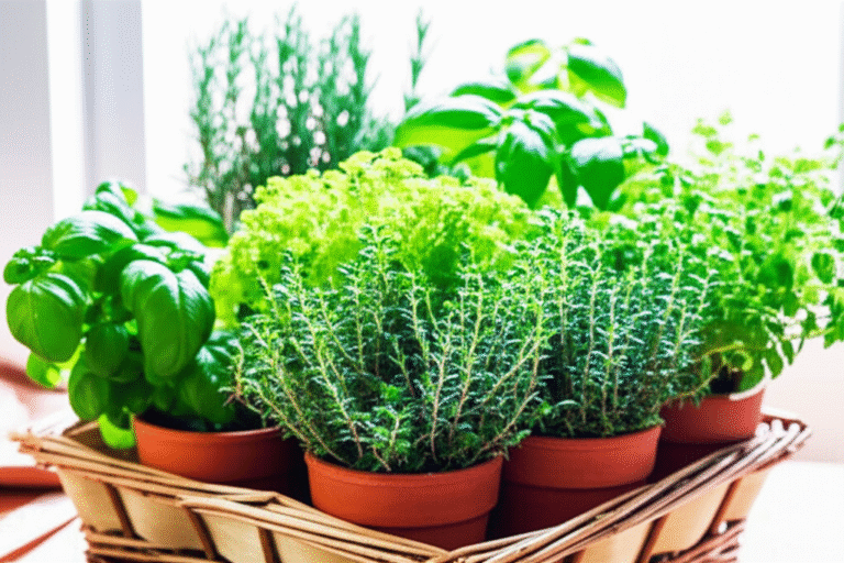 Ervas Aromáticas Frescas na Cozinha Variedade de ervas aromáticas frescas em uma cozinha ensolarada