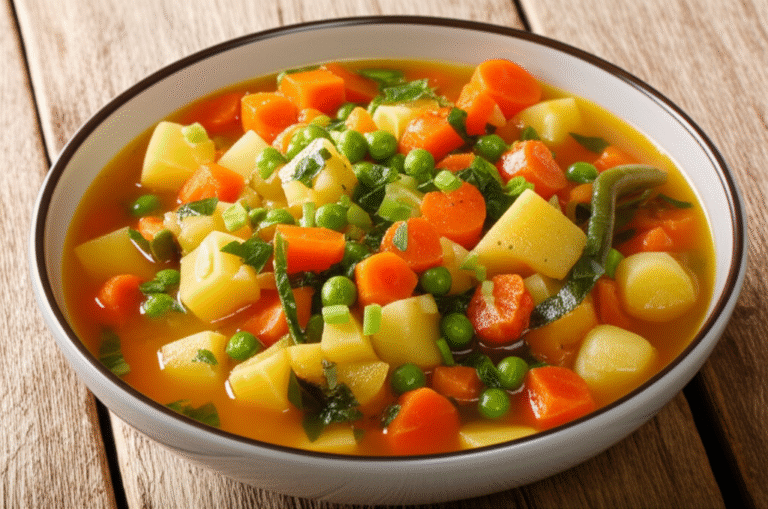 Ensopado de Legumes Ancestral Prato de ensopado de legumes com ervas frescas.