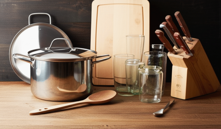 Utensílios Essenciais para Iniciantes Utensílios básicos de cozinha organizados