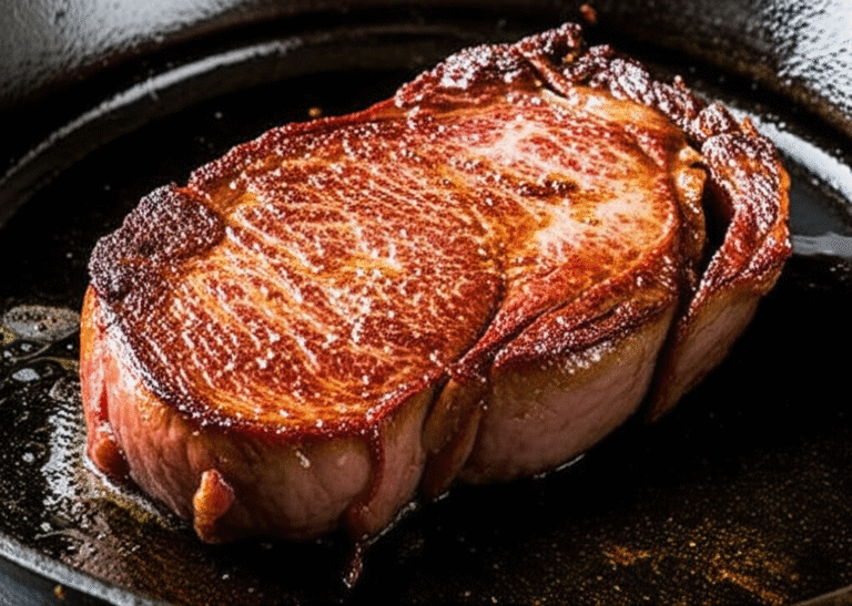 Reação de Maillard Reação de Maillard em bife sendo selado na frigideira.