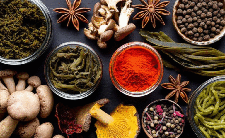 Ingredientes Surpreendentes Diversos ingredientes incomuns e especiarias.